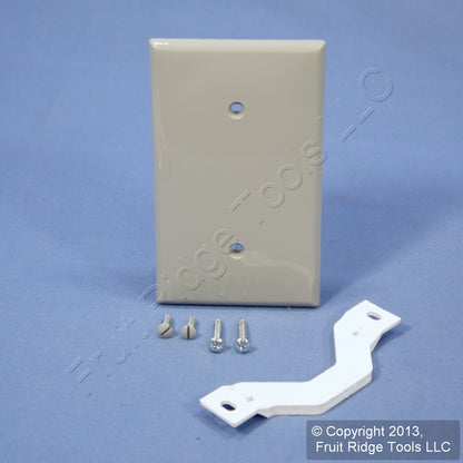 Leviton 80719-GY Gray 1-Gang Blank Unbreakable Wallplate Strap Mount Nylon Cover