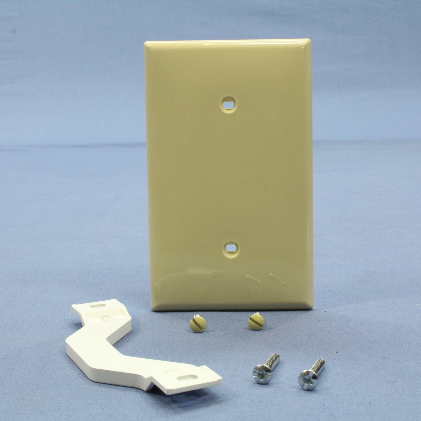Leviton 80719-I Ivory 1-Gang Blank Unbreakable Nylon Wallplate Cover Strap Mount