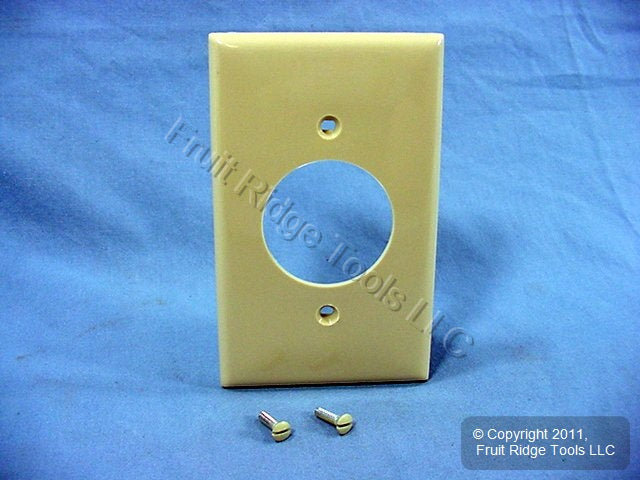 Leviton 80720-I Ivory 1-Gang 1.6" Dia Outlet Unbreakable Nylon Wallplate Cover
