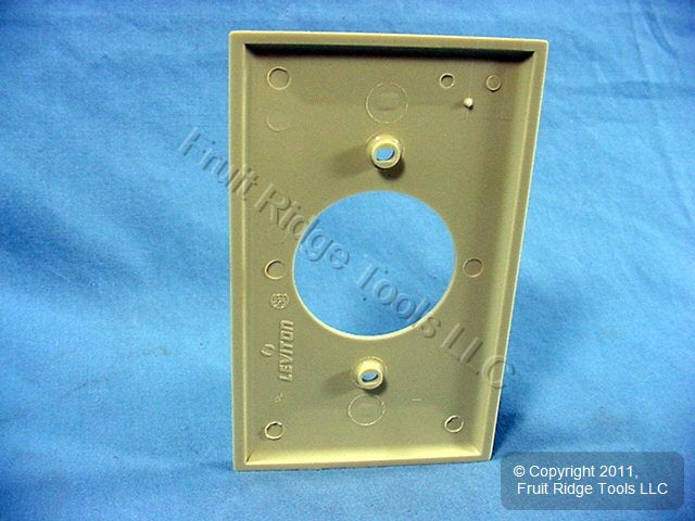 Leviton 80720-I Ivory 1-Gang 1.6" Dia Outlet Unbreakable Nylon Wallplate Cover