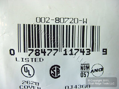 Leviton 80720-W White 1-Gang 1.6" Dia Outlet Unbreakable Nylon Wallplate Cover