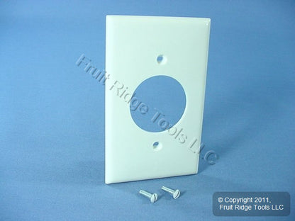 Leviton 80720-W White 1-Gang 1.6" Dia Outlet Unbreakable Nylon Wallplate Cover