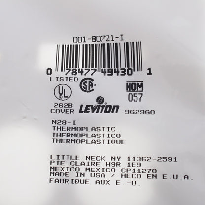 Leviton 80721-I Ivory 3-Gang Toggle Duplex Outlet Unbreakable Nylon Wallplate
