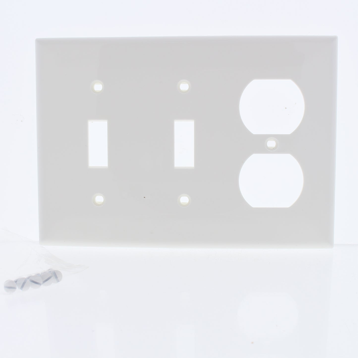 Leviton 80721-W Discolored White 3-Gang Duplex Outlet Toggle Switch Nylon Cover