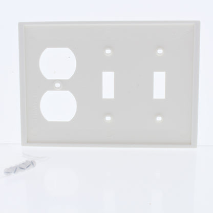 Leviton 80721-W Discolored White 3-Gang Duplex Outlet Toggle Switch Nylon Cover