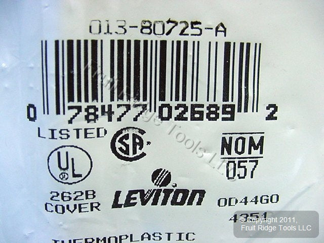 Leviton 80725-A Almond 2-Gang Blank Unbreakable Nylon Wallplate Cover Box Mount