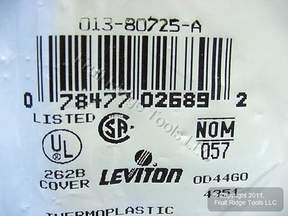 Leviton 80725-A Almond 2-Gang Blank Unbreakable Nylon Wallplate Cover Box Mount