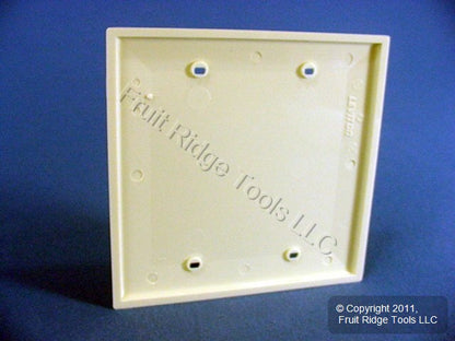 Leviton 80725-A Almond 2-Gang Blank Unbreakable Nylon Wallplate Cover Box Mount