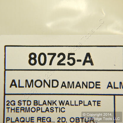 Leviton 80725-A Almond 2-Gang Blank Unbreakable Wallplate Nylon Covers 2-Pack