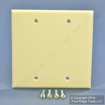 Leviton 80725-A Almond 2-Gang Blank Unbreakable Wallplate Nylon Covers 2-Pack