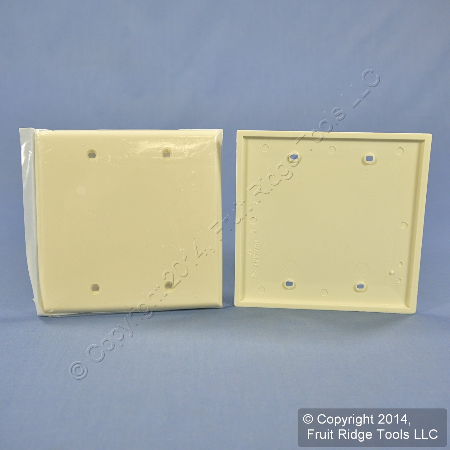 Leviton 80725-A Almond 2-Gang Blank Unbreakable Wallplate Nylon Covers 2-Pack