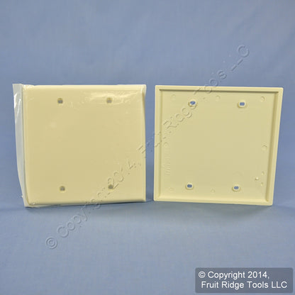 Leviton 80725-A Almond 2-Gang Blank Unbreakable Wallplate Nylon Covers 2-Pack