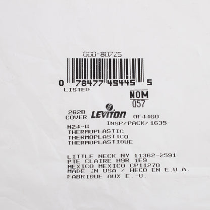 Leviton 80725 Brown 2-Gang Blank Wallplate Unbreakable Nylon Cover Box Mount