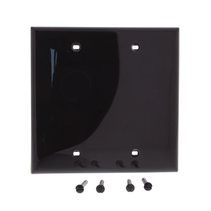 Leviton 80725 Brown 2-Gang Blank Wallplate Unbreakable Nylon Cover Box Mount