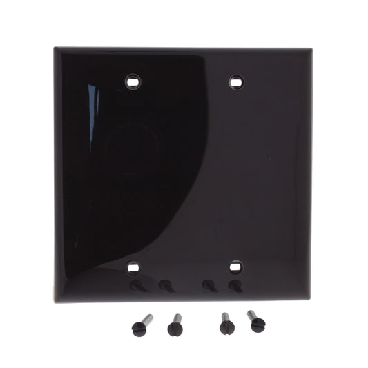 Leviton 80725 Brown 2-Gang Blank Wallplate Unbreakable Nylon Cover Box Mount