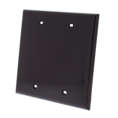 Leviton 80725 Brown 2-Gang Blank Wallplate Unbreakable Nylon Cover Box Mount