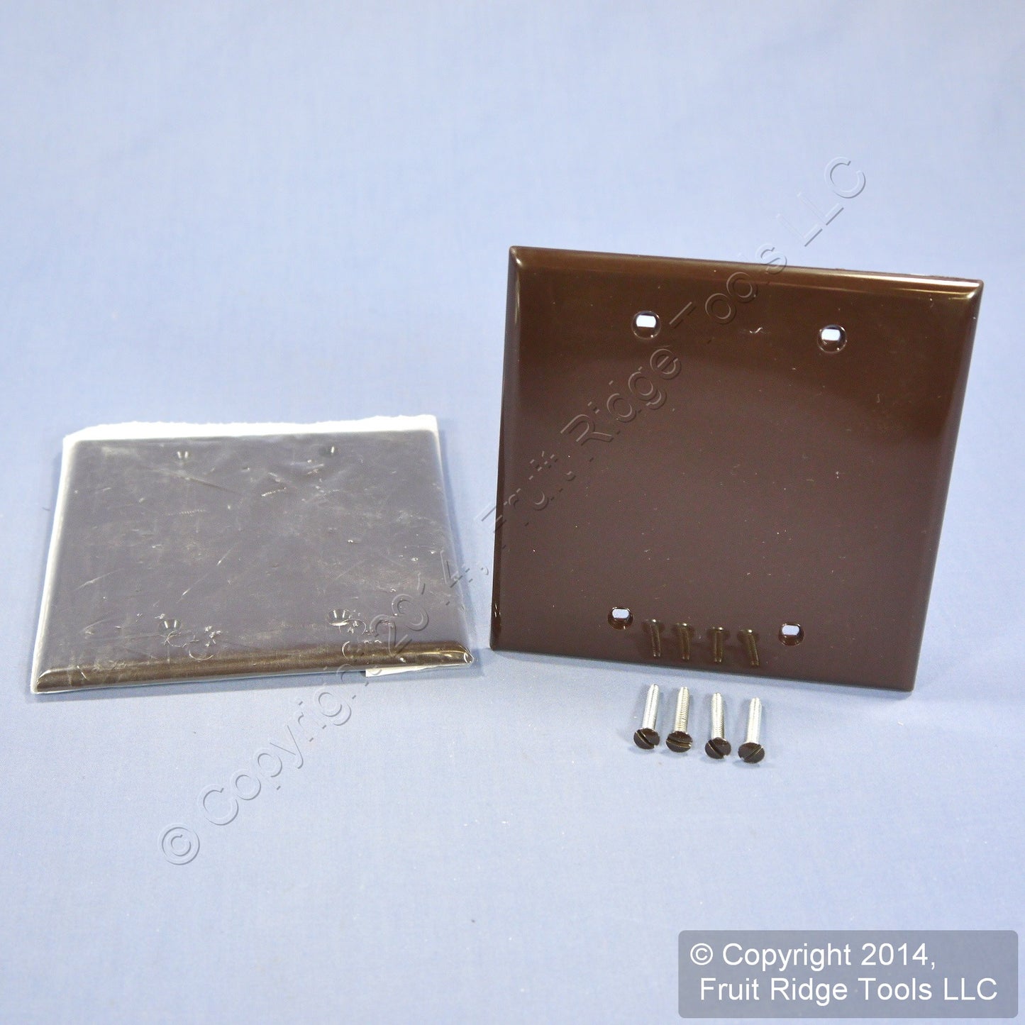 Leviton 80725 Brown 2-Gang Blank Unbreakable Wallplate Nylon Plastic Covers 2pcs