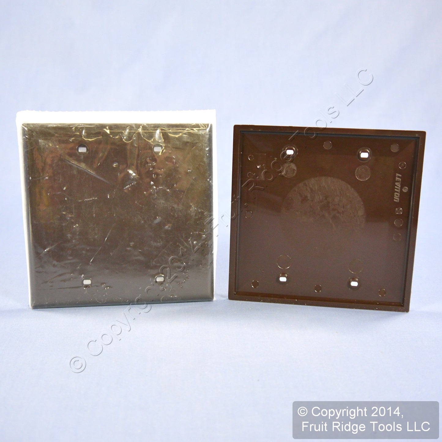 Leviton 80725 Brown 2-Gang Blank Unbreakable Wallplate Nylon Plastic Covers 2pcs