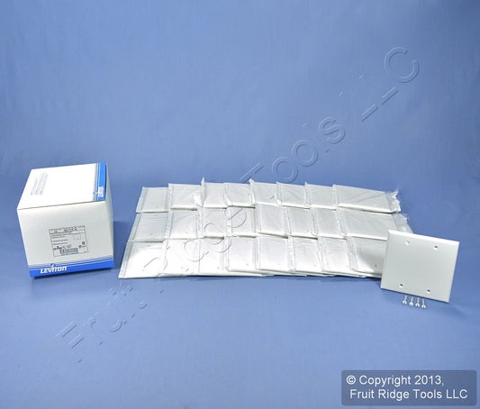 Leviton 80725-W White 2-Gang Blank Unbreakable Wallplate Cover Box Mount 25pcs