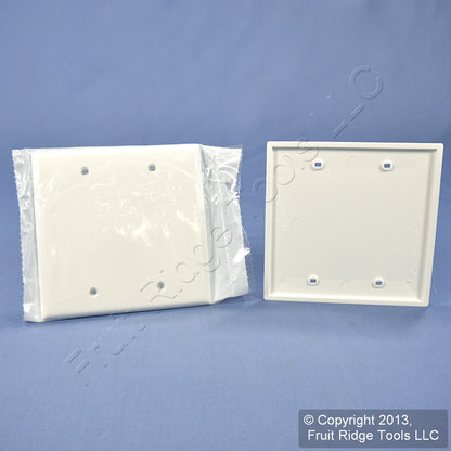 Leviton 80725-W White 2-Gang Blank Unbreakable Wallplate Cover Box Mount 25pcs