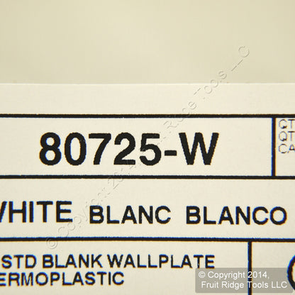 Leviton 80725-W White 2-Gang Blank Unbreakable Nylon Wallplate Cover Box Mount
