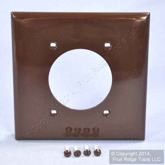 Leviton Brown Dryer Range Welder 2.15" Outlet 2 Gang Cover Wall Plate 80726