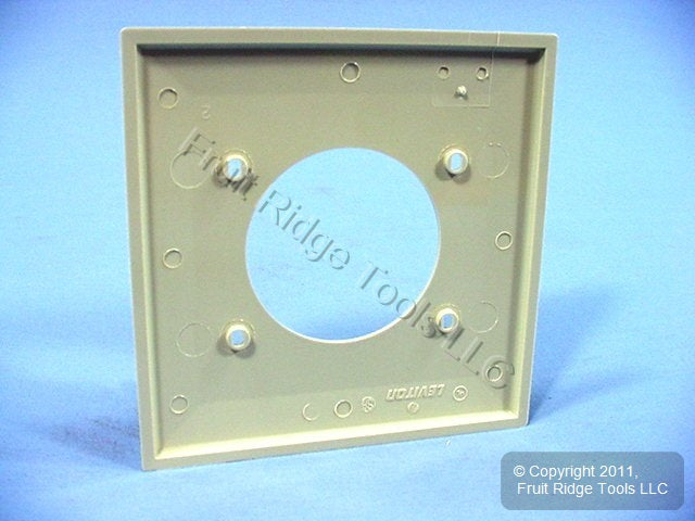 Leviton 80726-I Ivory 2-Gang Power Outlet 2.15" Hole Unbreakable Wallplate Cover