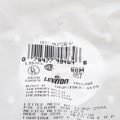 Leviton 80726-W 2-Gang White Dryer Range Welder 2.15" Outlet Cover Wall Plate