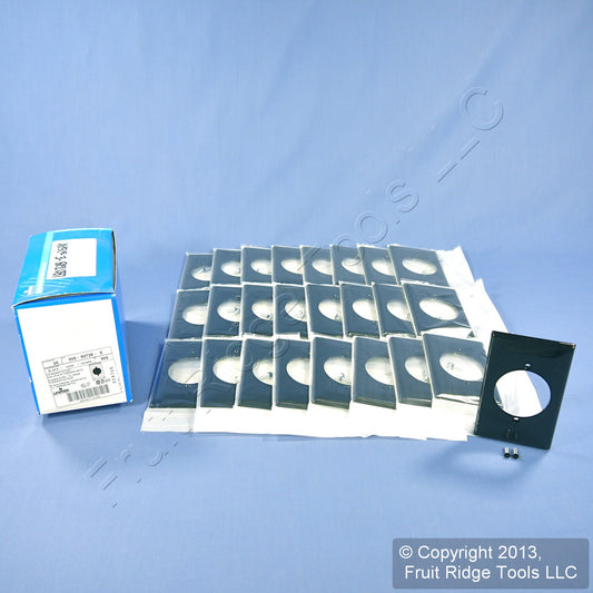 Leviton 80728-E Black 1-Gang Unbreakable Power Outlet 2.15" Midway Covers 25pcs