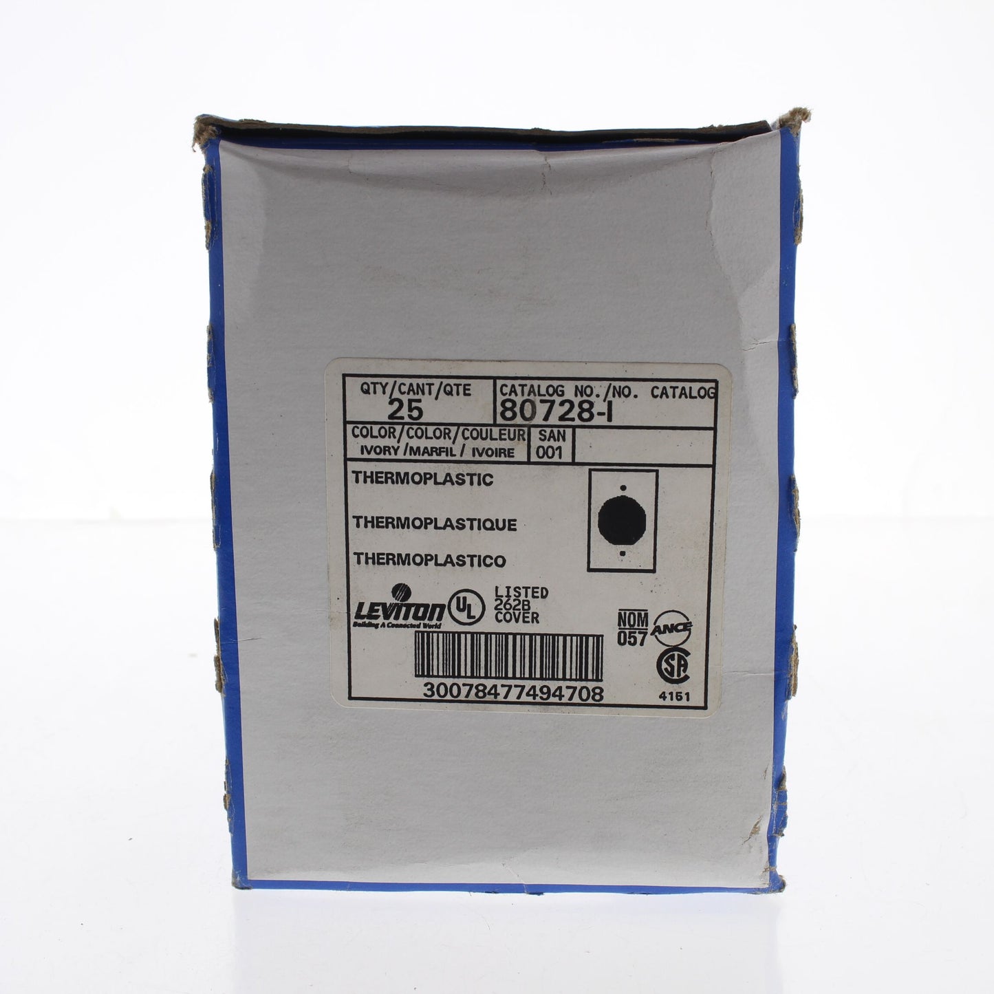 Leviton 80728-I Ivory 1-Gang Power Outlet 2.15" Unbreakable Midway Covers 25pcs