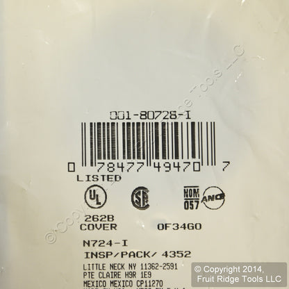 Leviton 80728-I Ivory 1-Gang 2.15" Power Outlet Unbreakable Midway Wallplate