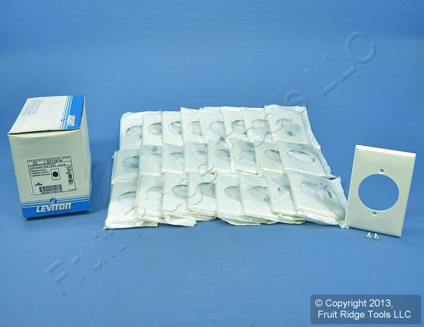 Leviton 80728-W White 1-Gang Power Outlet 2.15" Unbreakable Midway Covers 25pcs