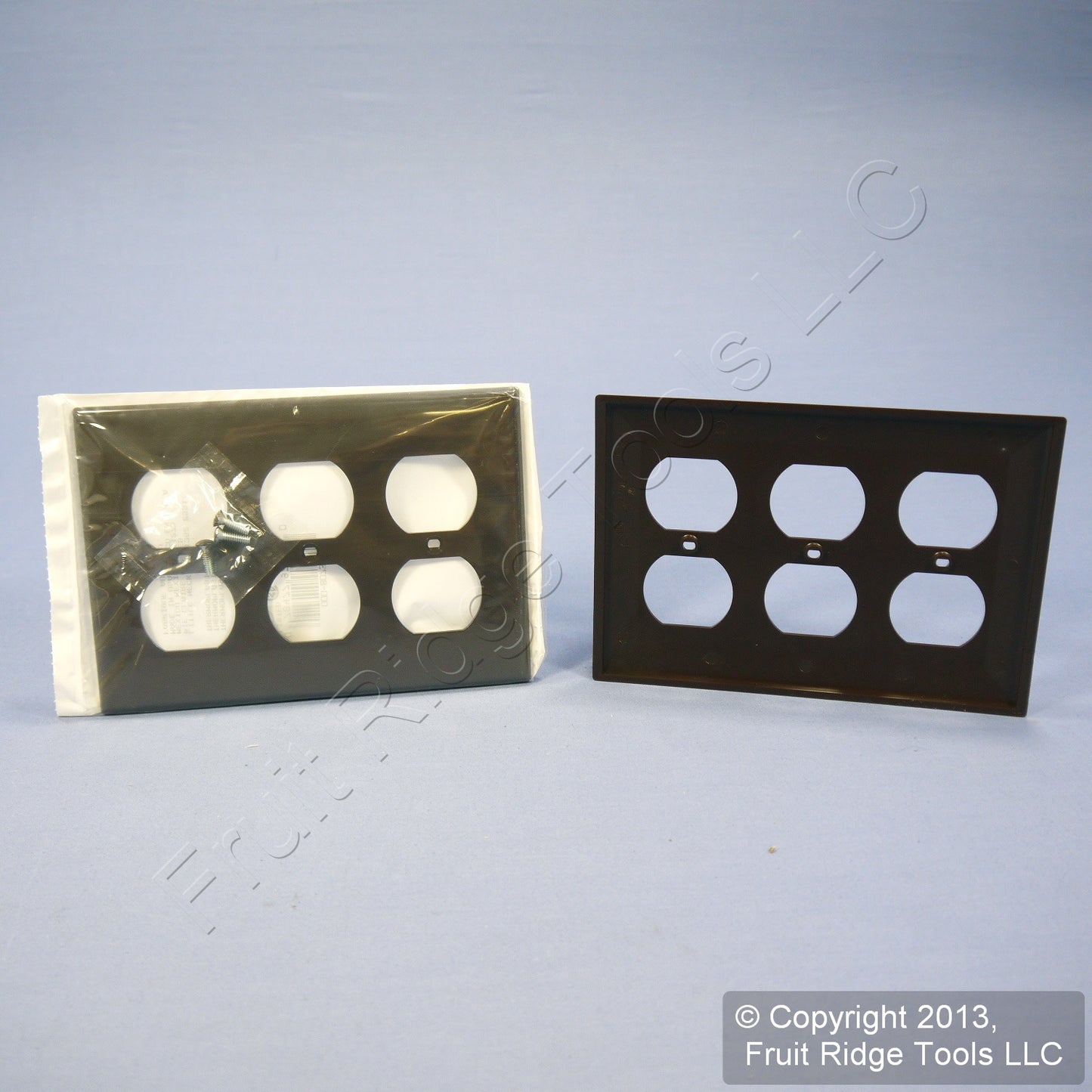 Leviton 80730 Brown 3-Gang 3-Duplex Outlet Unbreakable Nylon Wallplates 10pcs