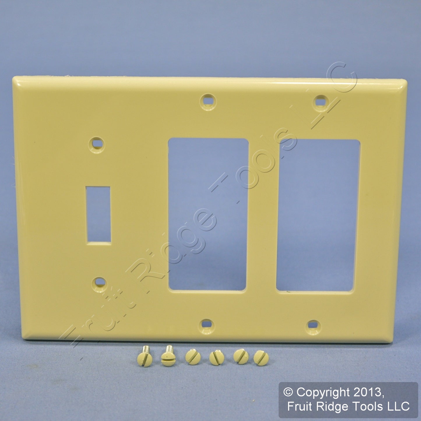 Leviton 80731-I Ivory Unbreakable 3-Gang Combination Decora Switch Wall Plate