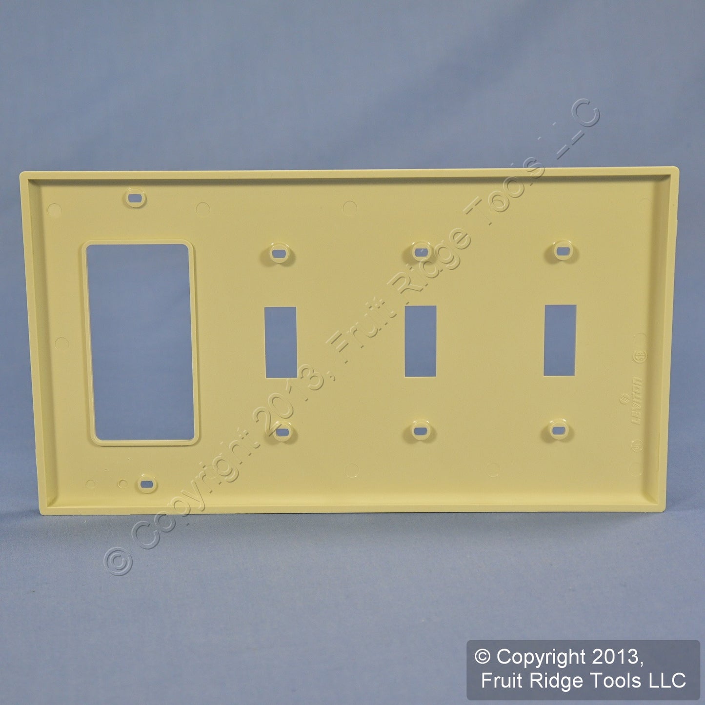 Leviton 80732-I Ivory 4-Gang Toggle Decora GFI Unbreakable Nylon Wallplate Cover