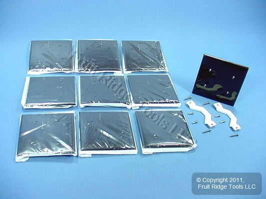 Leviton 80734 Brown 2-Gang Blank, Unbreakable Wallplate Cover Strap Mount 10pcs