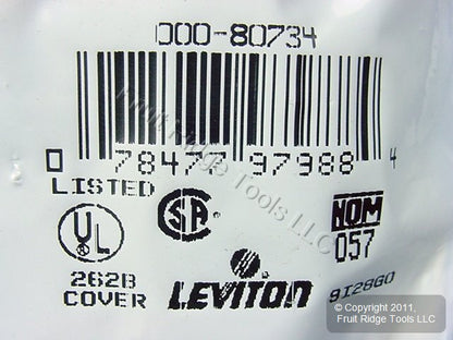 Leviton 80734 Brown 2-Gang Blank Unbreakable Nylon Wallplate Strap Mount Cover