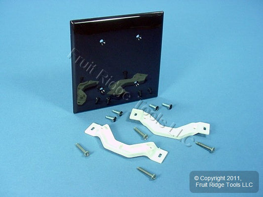 Leviton 80734 Brown 2-Gang Blank Unbreakable Nylon Wallplate Strap Mount Cover