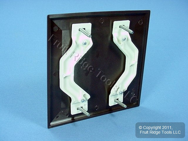 Leviton 80734 Brown 2-Gang Blank Unbreakable Nylon Wallplate Strap Mount Cover