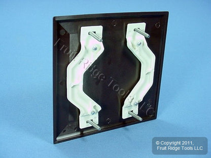 Leviton 80734 Brown 2-Gang Blank Unbreakable Nylon Wallplate Strap Mount Cover