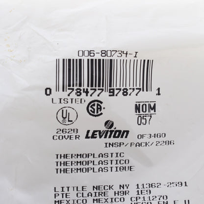 Leviton 80734-I Ivory 2-Gang Blank Unbreakable Nylon Wallplate Cover Strap Mount