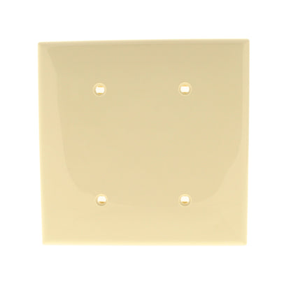 Leviton 80734-I Ivory 2-Gang Blank Unbreakable Nylon Wallplate Cover Strap Mount