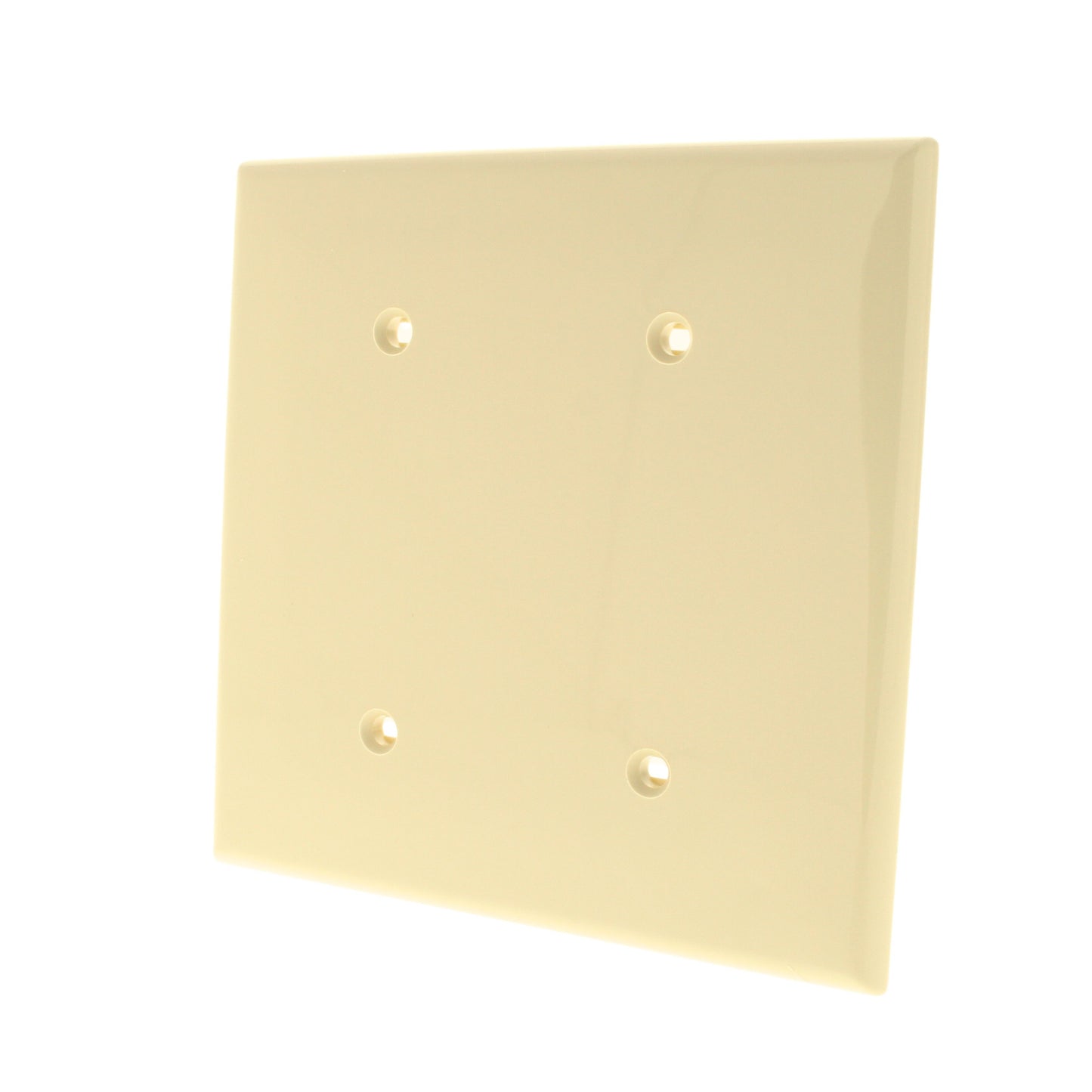 Leviton 80734-I Ivory 2-Gang Blank Unbreakable Nylon Wallplate Cover Strap Mount