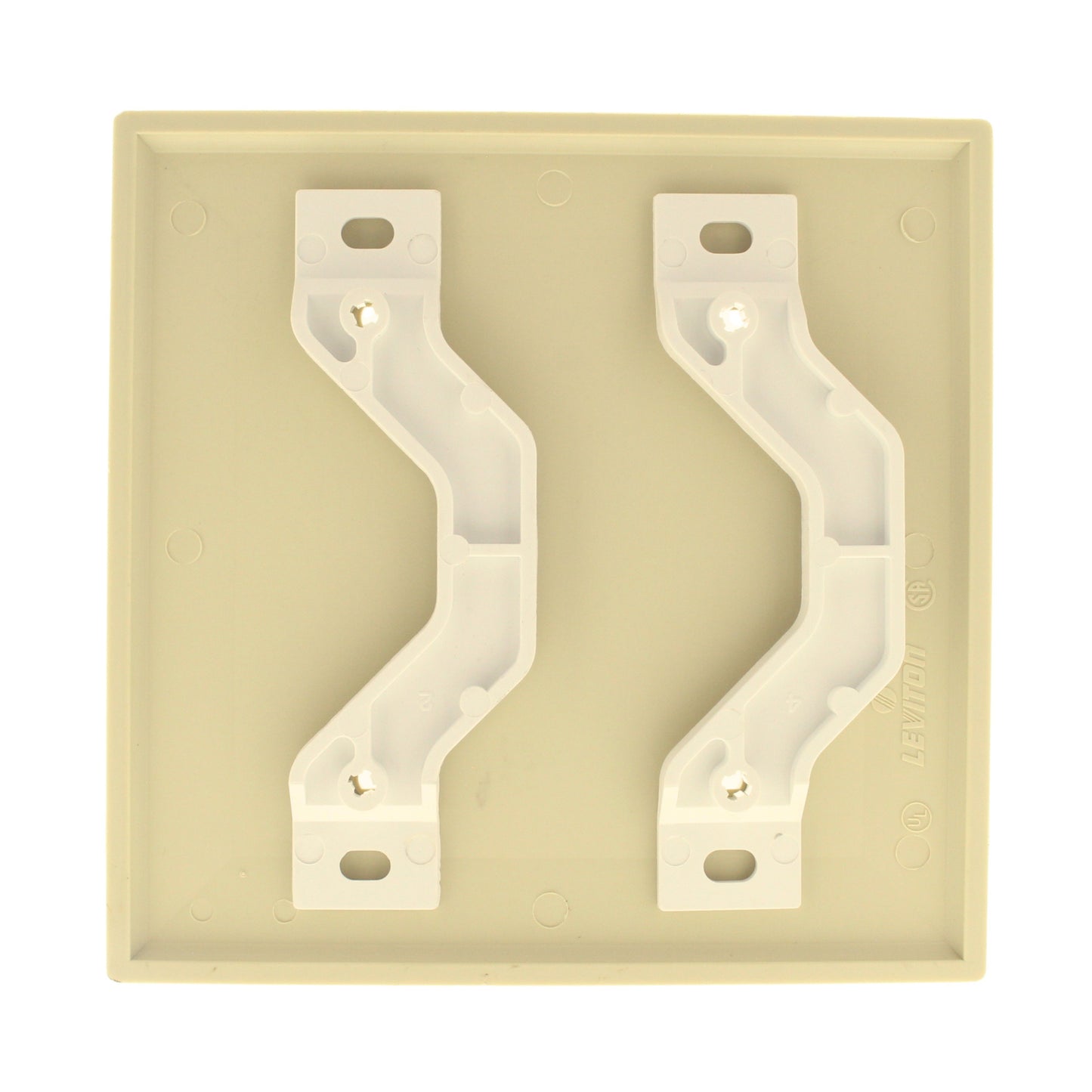 Leviton 80734-I Ivory 2-Gang Blank Unbreakable Nylon Wallplate Cover Strap Mount