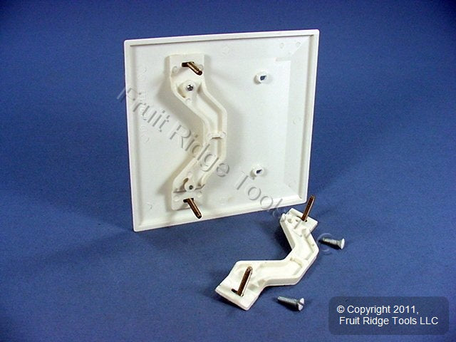 Leviton 80734-W White 2-Gang Blank Unbreakable Nylon Wallplate Cover Strap Mount