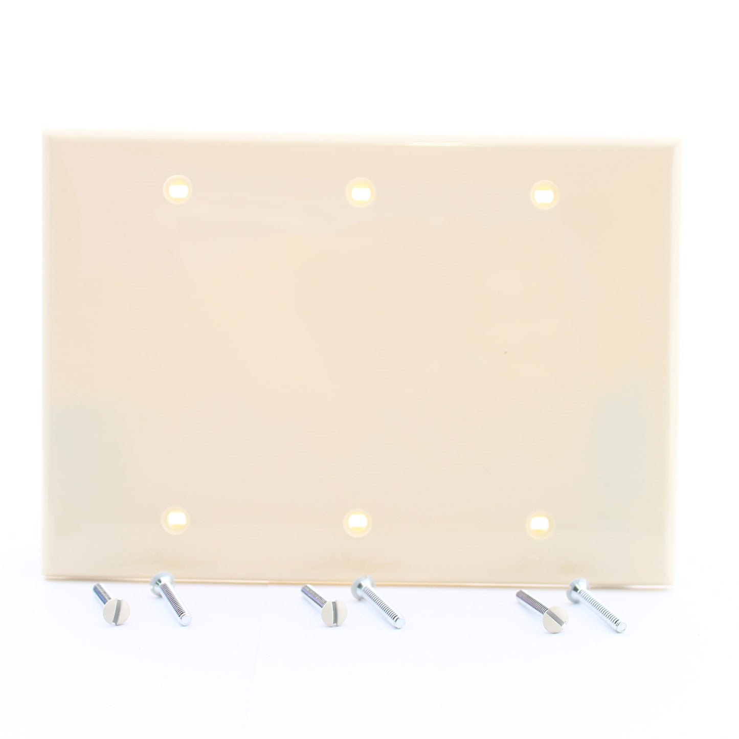 Leviton 80735-A Almond Commercial 3G Blank Unbreakable Wallplate Cover Box Mount