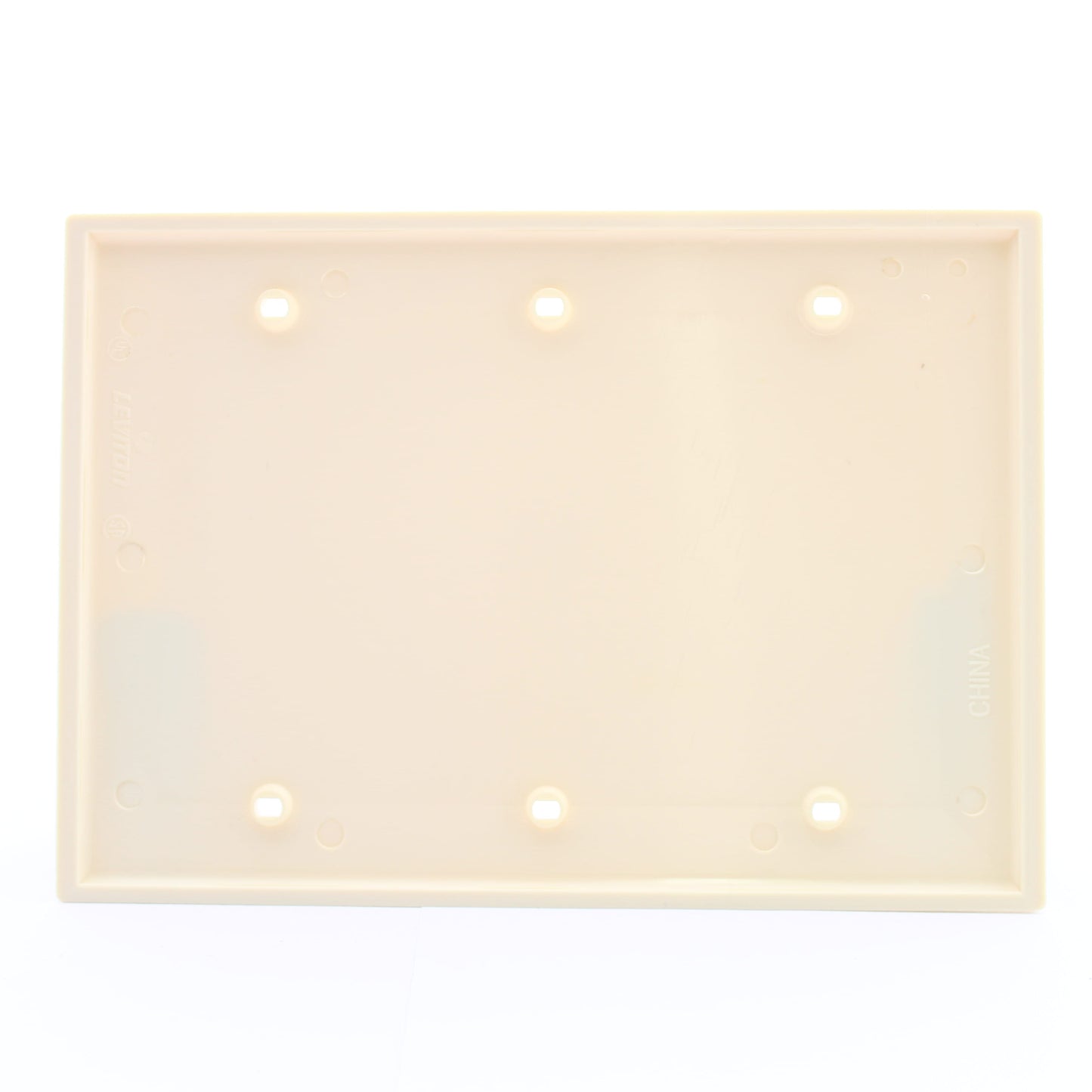 Leviton 80735-A Almond Commercial 3G Blank Unbreakable Wallplate Cover Box Mount