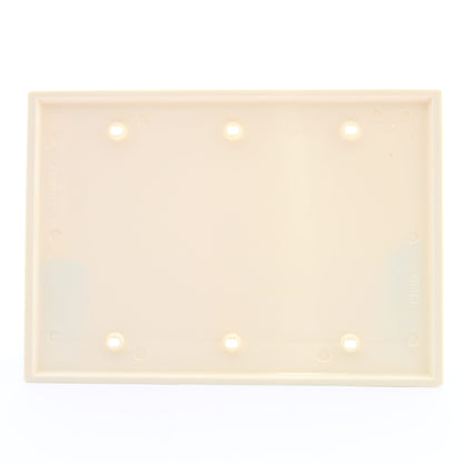 Leviton 80735-A Almond Commercial 3G Blank Unbreakable Wallplate Cover Box Mount