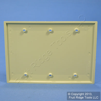 Leviton 80735-I Ivory 3-Gang Blank Unbreakable Nylon Wallplate Cover Box Mount