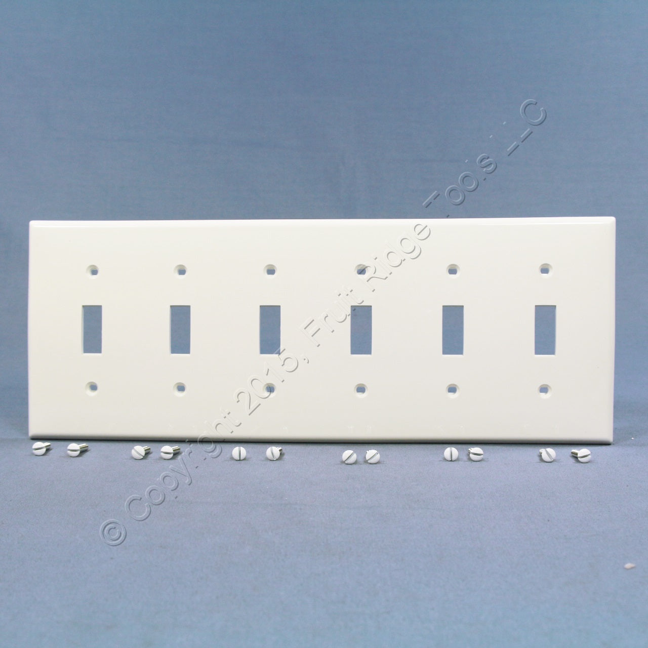 Leviton 80736-W White 6-Gang Toggle Unbreakable Nylon Standard Wallplate Cover